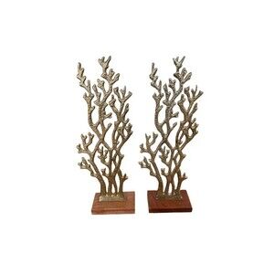 Gold coral Nautical home decor two